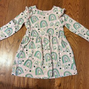 Wonder Nation Pink and Green Rainbow Dress 🍀